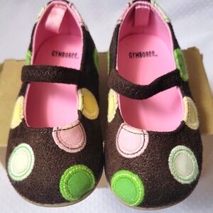 Gymboree Brown and Pink Dress Shoes with Whimsical Design